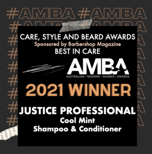 JUSTICE Professional wins Best in Care at Australian Modern Barber Awards