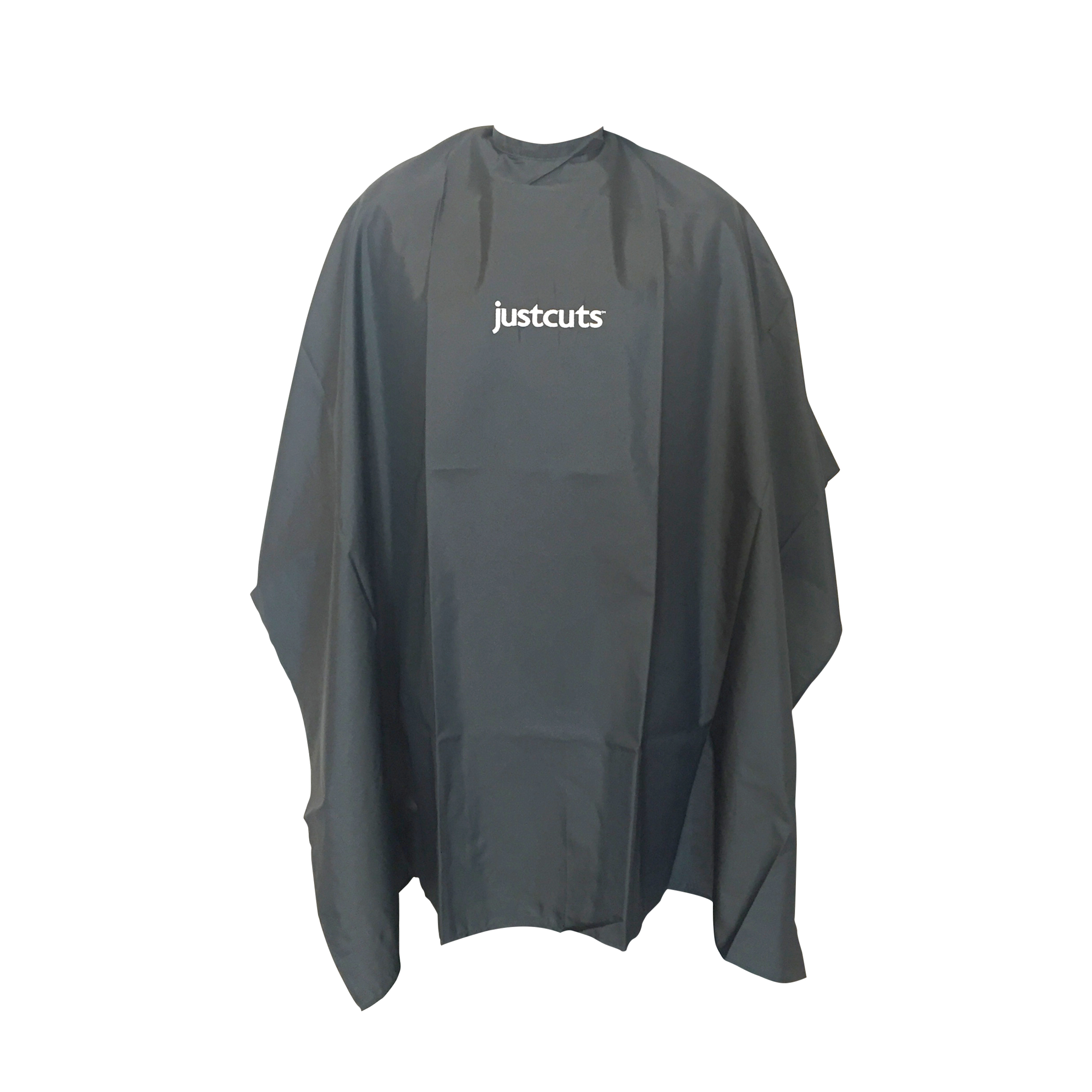 Grey Cape with Just Cuts Logo